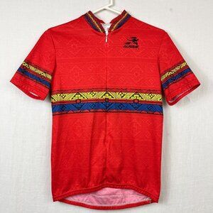 Aussie Short Sleeve Cycling Jersey‎ Mens S Half Zip Aztec Southwestern Bright